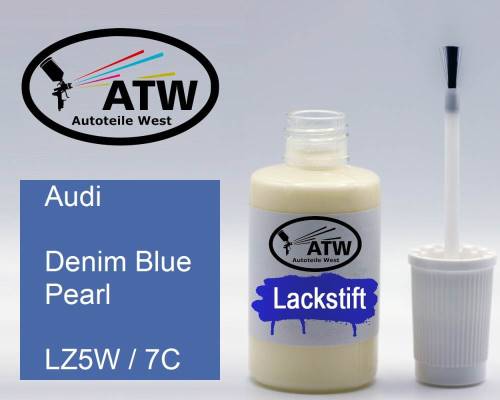 Audi, Denim Blue Pearl, LZ5W / 7C: 20ml Lackstift, von ATW Autoteile West.